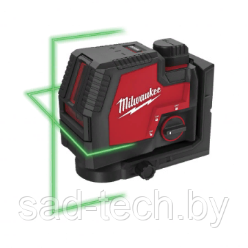 Аккумуляторный линейный лазерный нивелир (2 линии) с зеленым лучем Milwaukee L4 CLL-301C заряжается от USB - фото 1 - id-p173672260