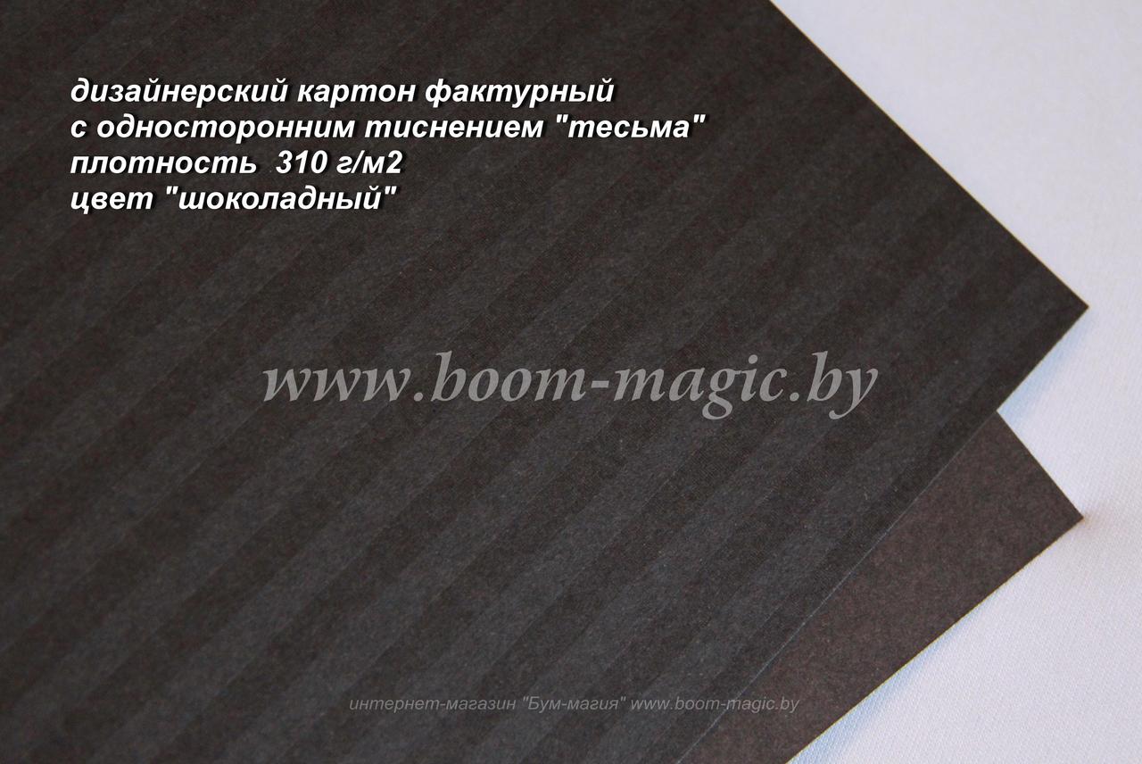 БФ! 25-021 картон с одностор. тисн. "тесьма", цвет "шоколадный", плотность 310 г/м2, формат 70*100 см - фото 1 - id-p173783870