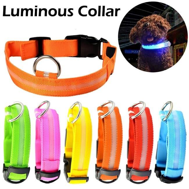 Светящийся ошейник для животных Collar LED оранжевый, размер M - фото 1 - id-p173800794