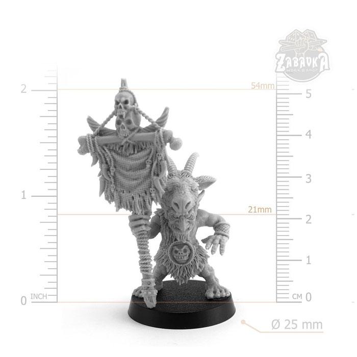 Гоблин знаменосец / Goblin Banner Bearer - 1 (25 мм) Коллекционная миниатюра Zabavka - фото 2 - id-p173814341