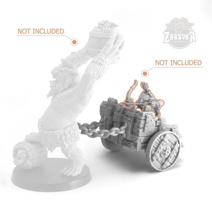 Гоблинская тележка / Goblin Cart (25 мм) Коллекционная миниатюра Zabavka - фото 3 - id-p173814345