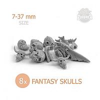 Фэнтези черепа / Fantasy Skulls (7-37 мм) Zabavka