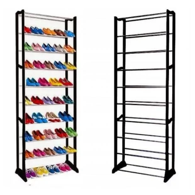 Полка для обуви органайзер 2Life Amazing Shoe Rack 10 полок на 30 пар (Чёрный) - фото 1 - id-p173814126