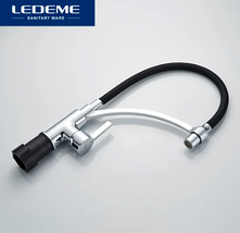 Смеситель с гибким изливом черный для кухни LEDEME L4499-2, фото 2