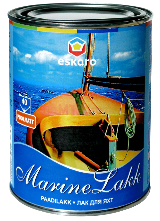 Лак алкидно-уретановый яхтный Eskaro Marine Lakk 40 бесцветный полуматовый 0,95 л