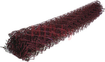 Сетка стальная Рабица в ПВХ рубин 1,5х10м, ячейка 55мм, проволока 2,4мм