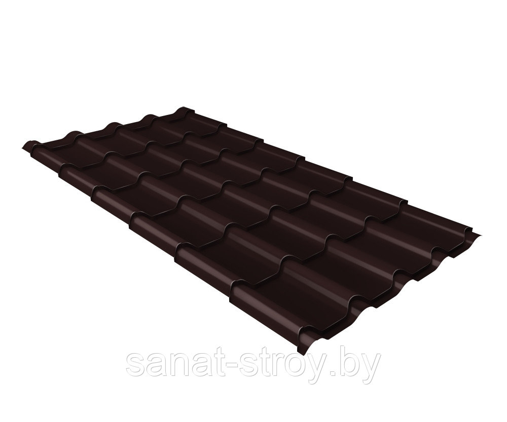 Металлочерепица Kamea Grand Line 0,5 Quarzit Pro Matt RR 32 Темно-коричневый RAL 8017 Шоколад - фото 1 - id-p127436315