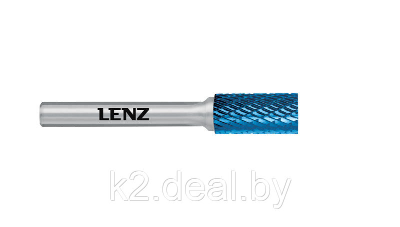 Борфрезы Lenz, форма А (цилиндр с гладким концом), двойная насечка, покрытие Blue
