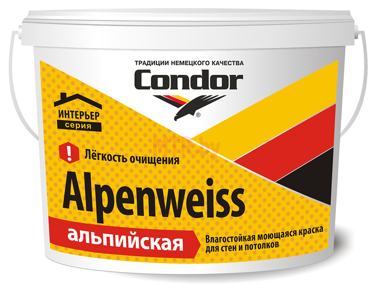 Краска интерьерная водно-дисперсионная Condor Alpenweiss 3,75 кг