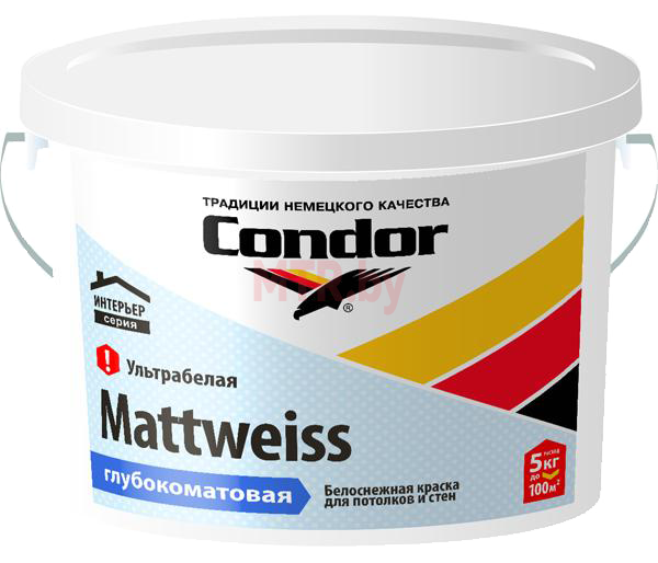 Краска интерьерная водно-дисперсионная Condor Mattweiss 1,5 кг