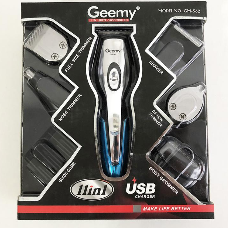 Триммер для стрижки и бритья USB 11 в 1 GEMEI GM-562 ноc, усы, борода, точечный стайлинг тела (10 насадок) - фото 10 - id-p173840748