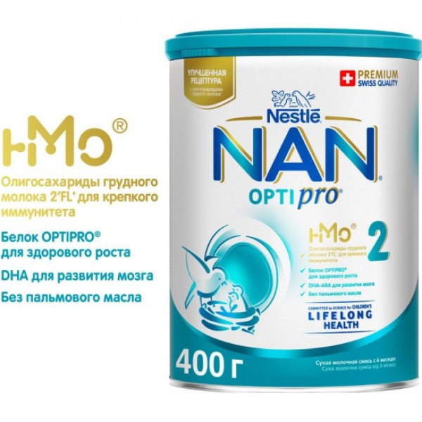 Смесь Nestle NAN 2 OPTIPRO молочная 400г - фото 1 - id-p133043237