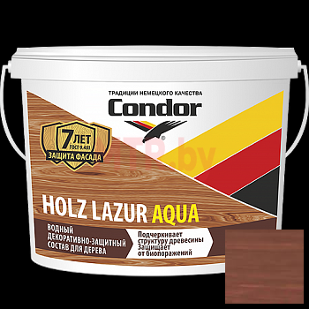 Лак акриловый интерьерный Condor Holz Lazur Aqua палисандр 0,9 кг