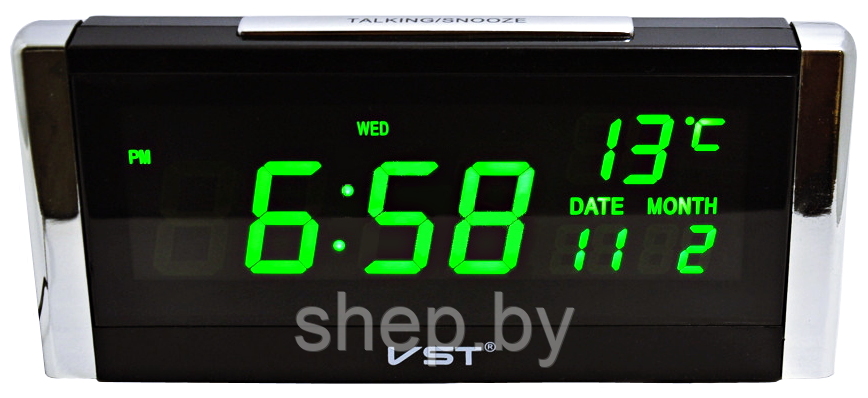 Часы электронные VST-731W говорящие Цвет подсветки: красная, синяя, зеленая - фото 5 - id-p173851507