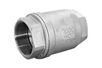 Обратный клапан муфтовый прямой нержавеющий, AISI304 DN15 (1/2"), (CF8), PN40