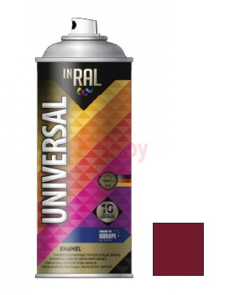 Эмаль аэрозольная алкидная Inral Universal вишневая RAL 3004 0,4 л