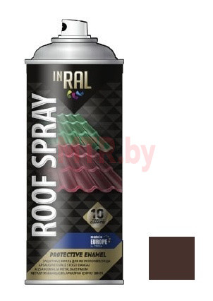 Эмаль аэрозольная алкидная Inral Roof Spray шоколадная RAL 8017 0,4 л