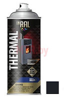 Эмаль аэрозольная силиконовая термостойкая Inral Thermal черная RAL 9011 0,4 л