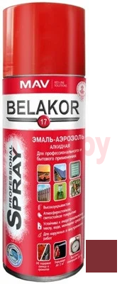 Эмаль аэрозольная алкидная Belakor 17 RAL 3005 винно-красная 0,52 л