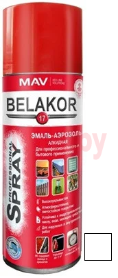 Эмаль аэрозольная алкидная Belakor 17 RAL 9003 сигнально-белая 0,52 л