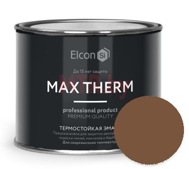 Эмаль кремнийорганическая термостойкая Elcon Max Therm коричневая  0,8 кг