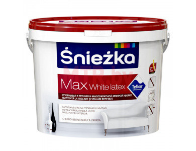 Краска интерьерная латексная Sniezka Max White Latex 10 л