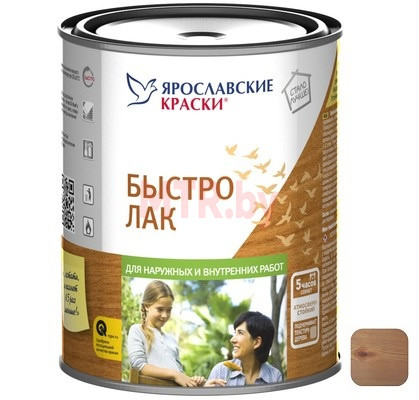 Лак алкидный универсальный Ярославские краски Быстролак орех 0,7 кг