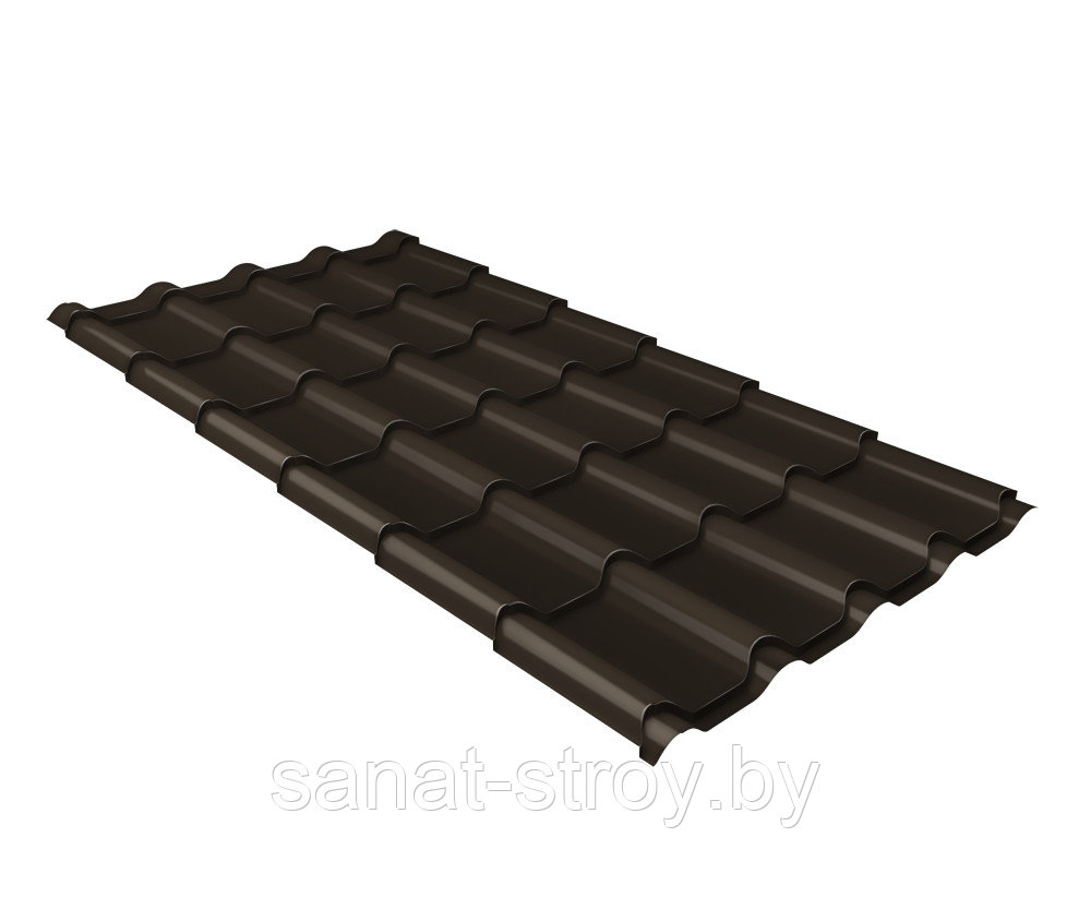 Металлочерепица Kamea Grand Line 0,5 Rooftop Matte RR 32 Темно-коричневый - фото 1 - id-p127434778