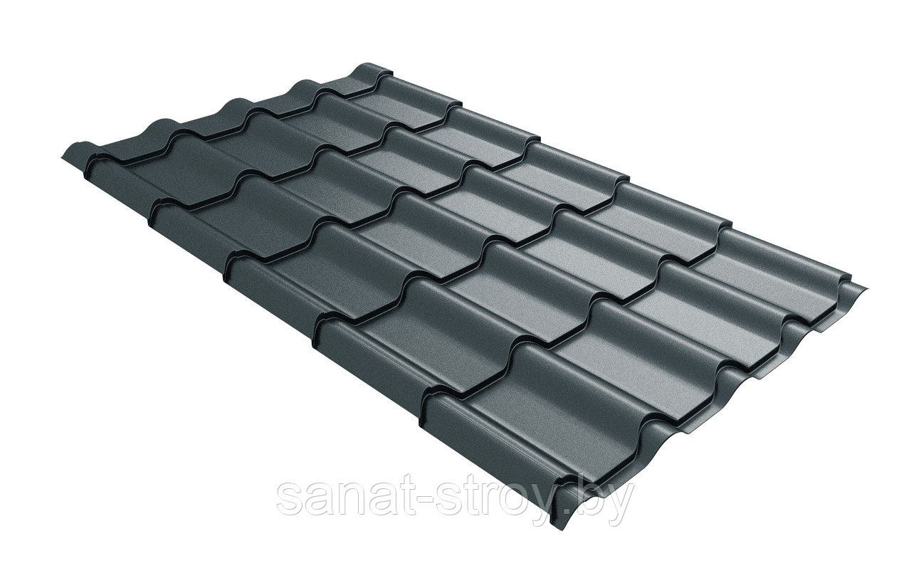 Металлочерепица Kamea Grand Line 0,5 Rooftop Matte RAL 7016 Антрацитово-серый - фото 1 - id-p127434780