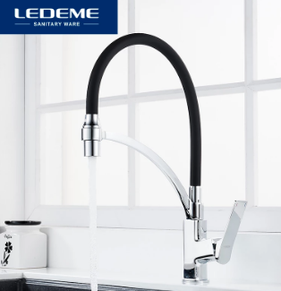 Смеситель хром с гибким изливом LEDEME L4075-2, фото 2