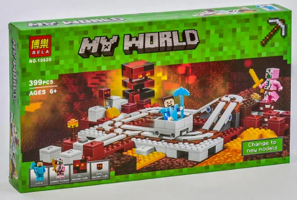 Детский конструктор Minecraft Майнкрафт Подземная железная дорога Bela 10620 аналог Лего 21130