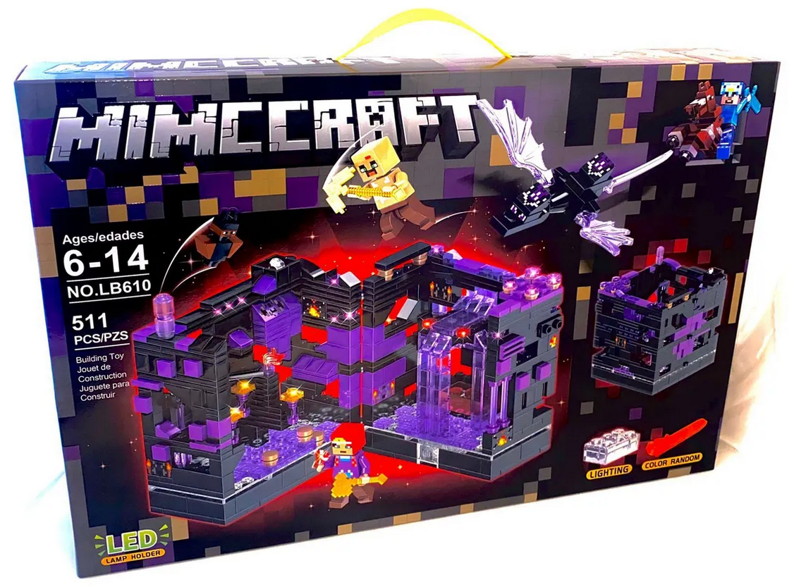 Детский конструктор Minecraft светящийся Майнкрафт арт. 610 Сражение за черную крепость, аналог лего Lego
