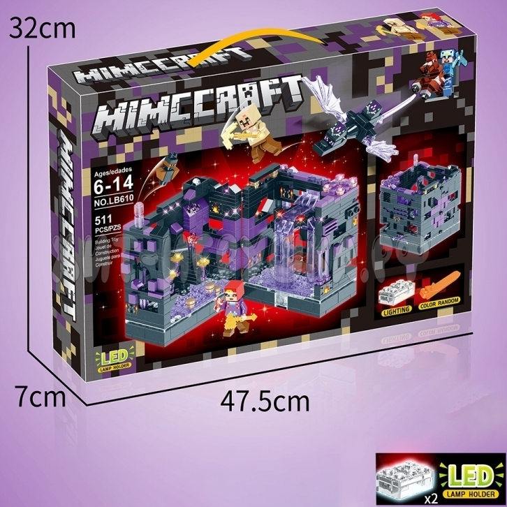 Детский конструктор Minecraft светящийся Майнкрафт арт. 610 Сражение за черную крепость, аналог лего Lego - фото 3 - id-p173883985