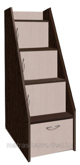 Лестница-комод низкая для двухъярусной кровати дуб молочный/венге - фото 3 - id-p173884221