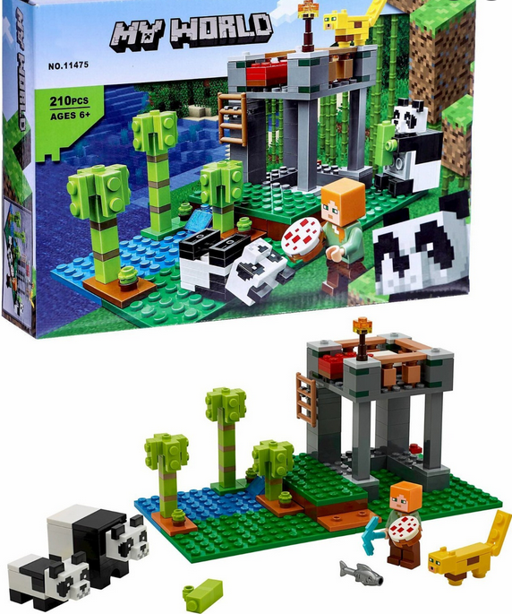 Детский конструктор Майнкрафт Minecraft My World 11475 Питомник панд аналог лего Lego