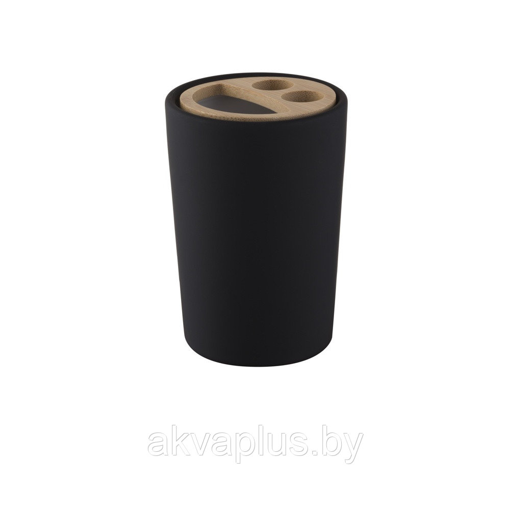 Стакан для зубных щеток Plain BLACK Bisk 06571