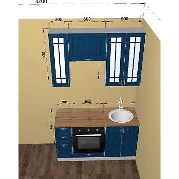 Кухня Гранд (Синий) 1,5м - фото 1 - id-p173887139
