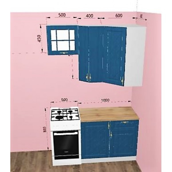 Кухня Гранд (Синий) ДСВ 1,5м - фото 2 - id-p173887140