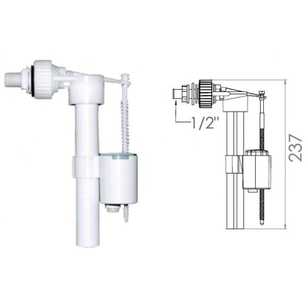 AVE129704 AV ENGINEERING Поплавочный клапан боковой подачи воды 1/2" пл. резьба - фото 1 - id-p173887559
