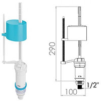 AVE129705 AV ENGINEERING Поплавочный клапан нижней подачи воды 1/2" пл. резьба