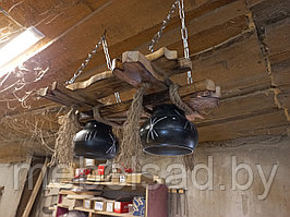 Люстра рустикальная деревянная "Хуторок  Люкс №3" на 2 лампы