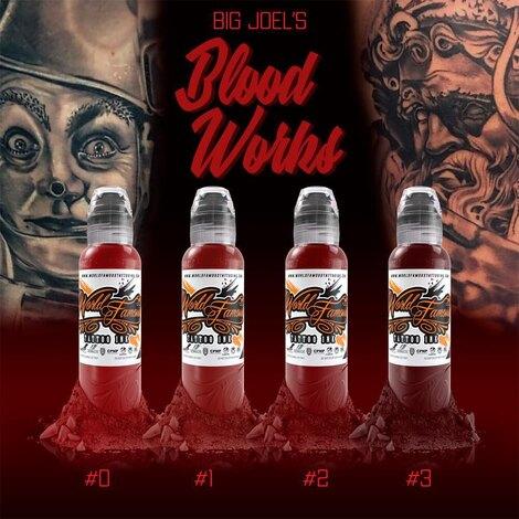 Краска World Famous Tattoo Ink Big Joel's Blood Works Color Set - 4шт 30мл - фото 1 - id-p173906193