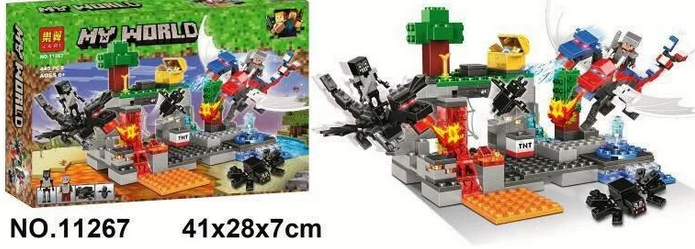 Детский конструктор Майнкрафт Minecraft My World Lari 11267 Нападение драконов аналог лего Lego - фото 2 - id-p164350667