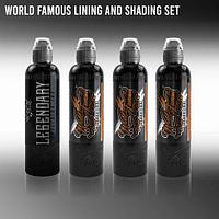 Краска World Famous Tattoo Ink WORLD FAMOUS LINING AND SHADING SET - 4шт, 120 мл