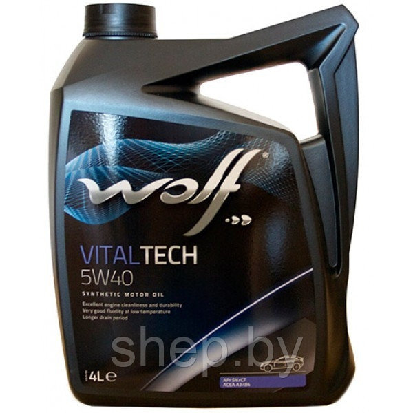 Моторное масло WOLF VitalTech 5W40 4L - фото 1 - id-p173917481