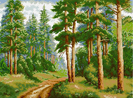 Картина стразами "В сосновом лесу"