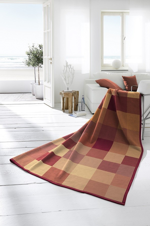 Немецкий плед Biederlack 150x200 арт. Check terra 766076