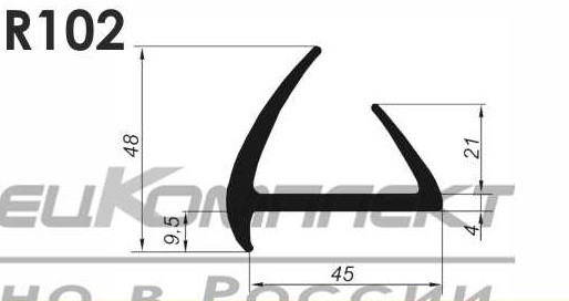 Уплотнительный профиль для для изотермического фургона R102 45мм - фото 1 - id-p173924152