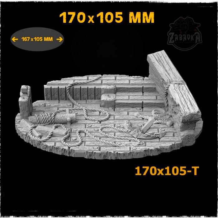 Базы варгеймов: Пиратский корабль / Pirate Ship Base Toppers (170x105 мм) Zabavka