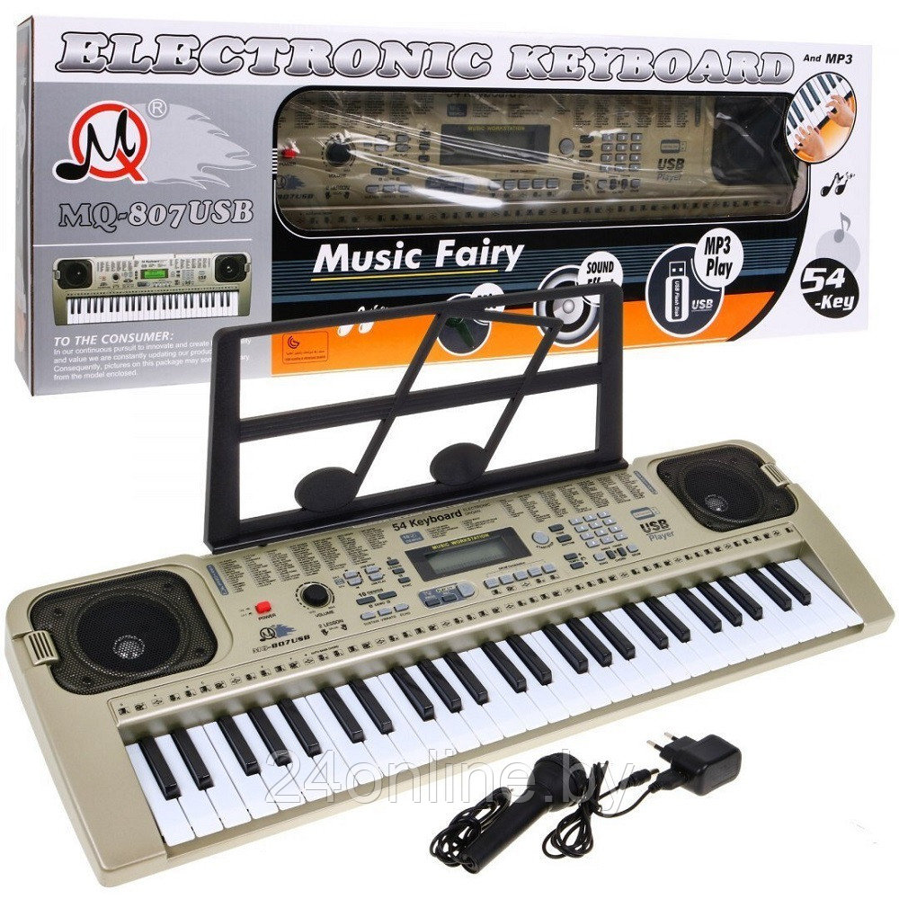 Детский синтезатор пианино MQ807 с USB и микрофоном